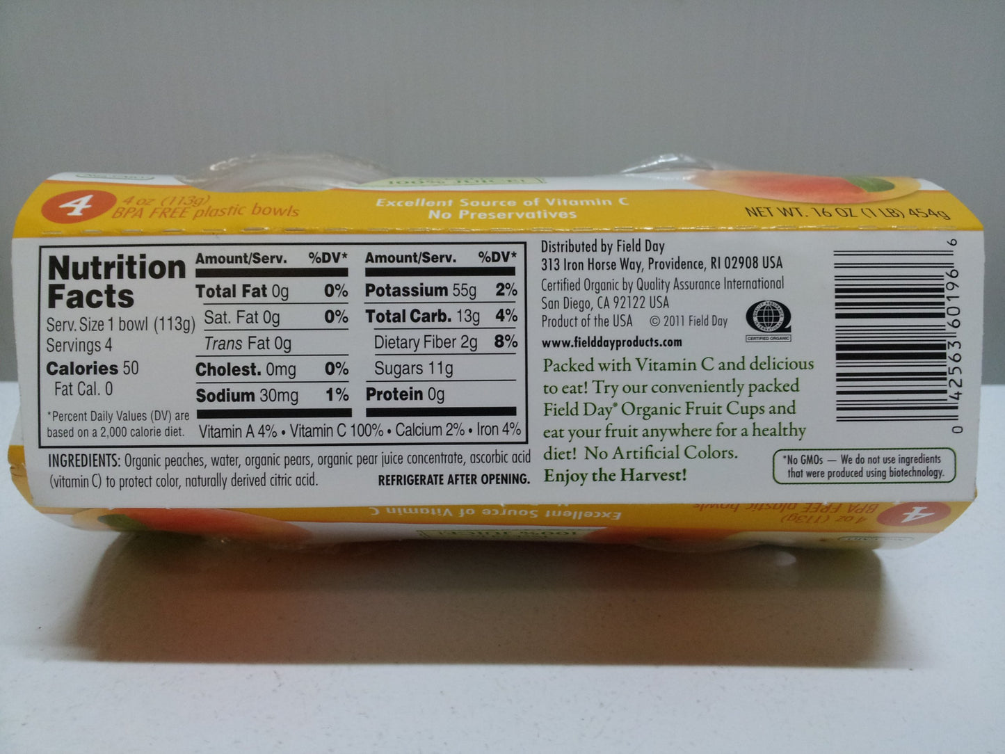 Organic Peaches  Pears Diced