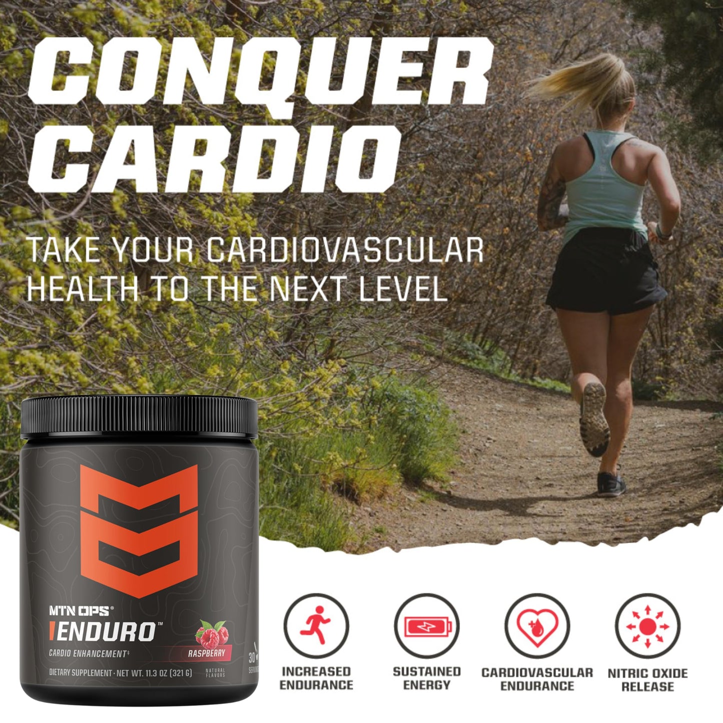 MTN OPS Enduro Nitric Oxide Supplement & Stim-Free Pre Workout - 30 Servings - with Magnesium Citrate, Beet Root Powder, Niacinamide, L Arginine & L Citrulline - Citrus Bliss Flavor