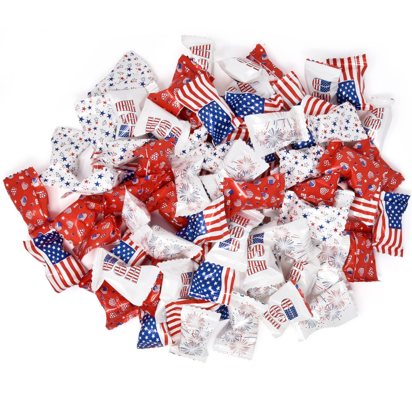 USA American Flag Butter Mint Candies Bags 100 Count Individually Wrapped Red White  Blue Mint Candy 13 Ounce Bags Fourth of July Goodies Treat Candy Patriotic Party Favor Supplies Decorations