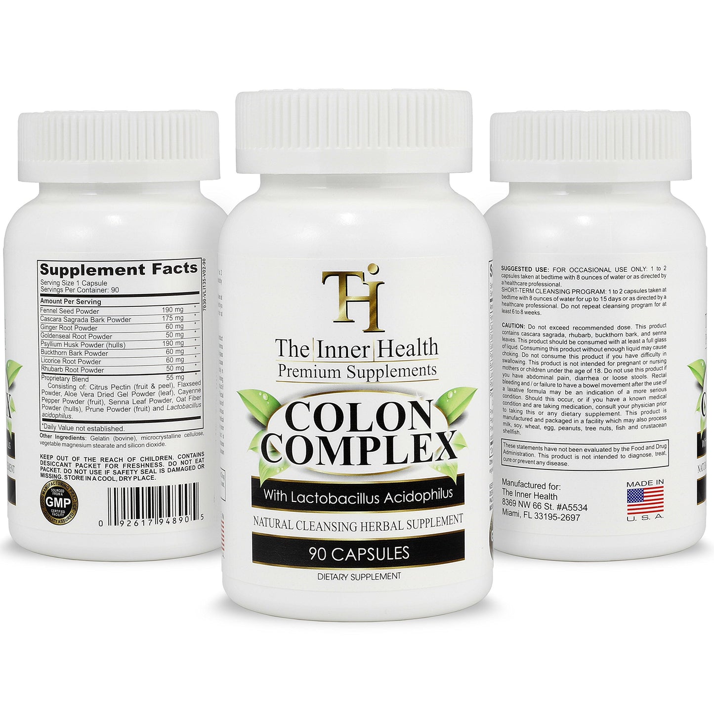 The Inner Health Colon & Gut Cleanse Detox Formula - Supporting Gut Health, Purification - Containing Lactobacillus Acidophilus Probiotic, Aloe Vera, Licorice Root & More