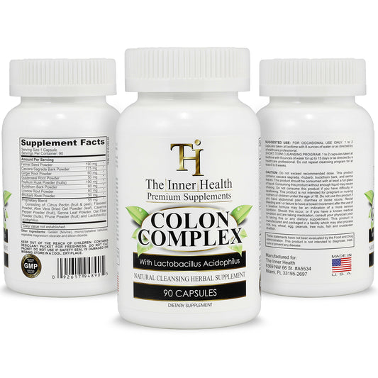 The Inner Health Colon & Gut Cleanse Detox Formula - Supporting Gut Health, Purification - Containing Lactobacillus Acidophilus Probiotic, Aloe Vera, Licorice Root & More