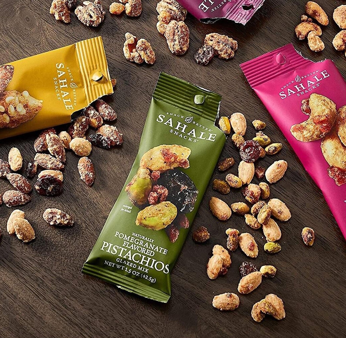 NOSH PACK Sahele Snacks Variety Pack Nuts  12 Pack 15 Oz Bulk Snack Packs Honey Almond Roasted Almond Pomegranate Pistachio Pomegranate Vanilla Cashew Tangerine Vanilla Macadamia with NP Bag
