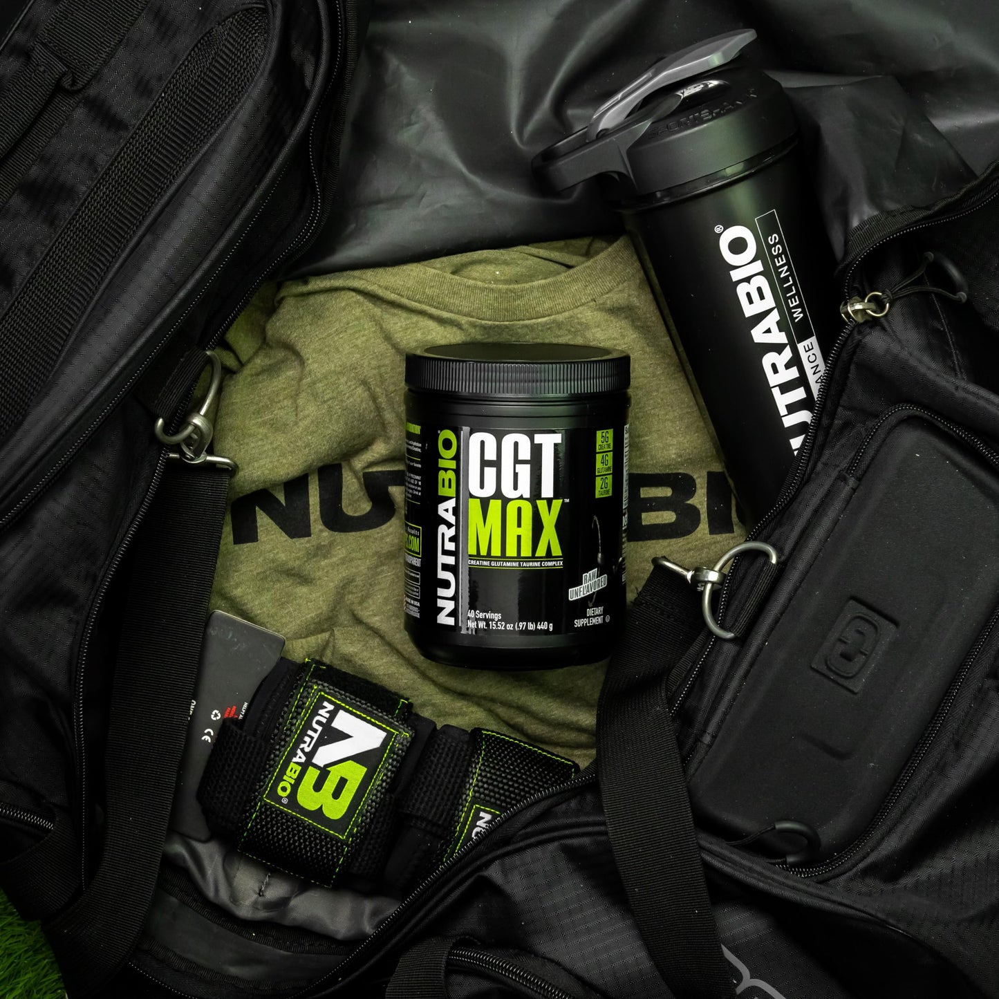 NutraBio CGT-MAX Powder- Creatine, Glutamine and Taurine to Support Muscle Recovery and Strength - 40 Servings - Unflavored