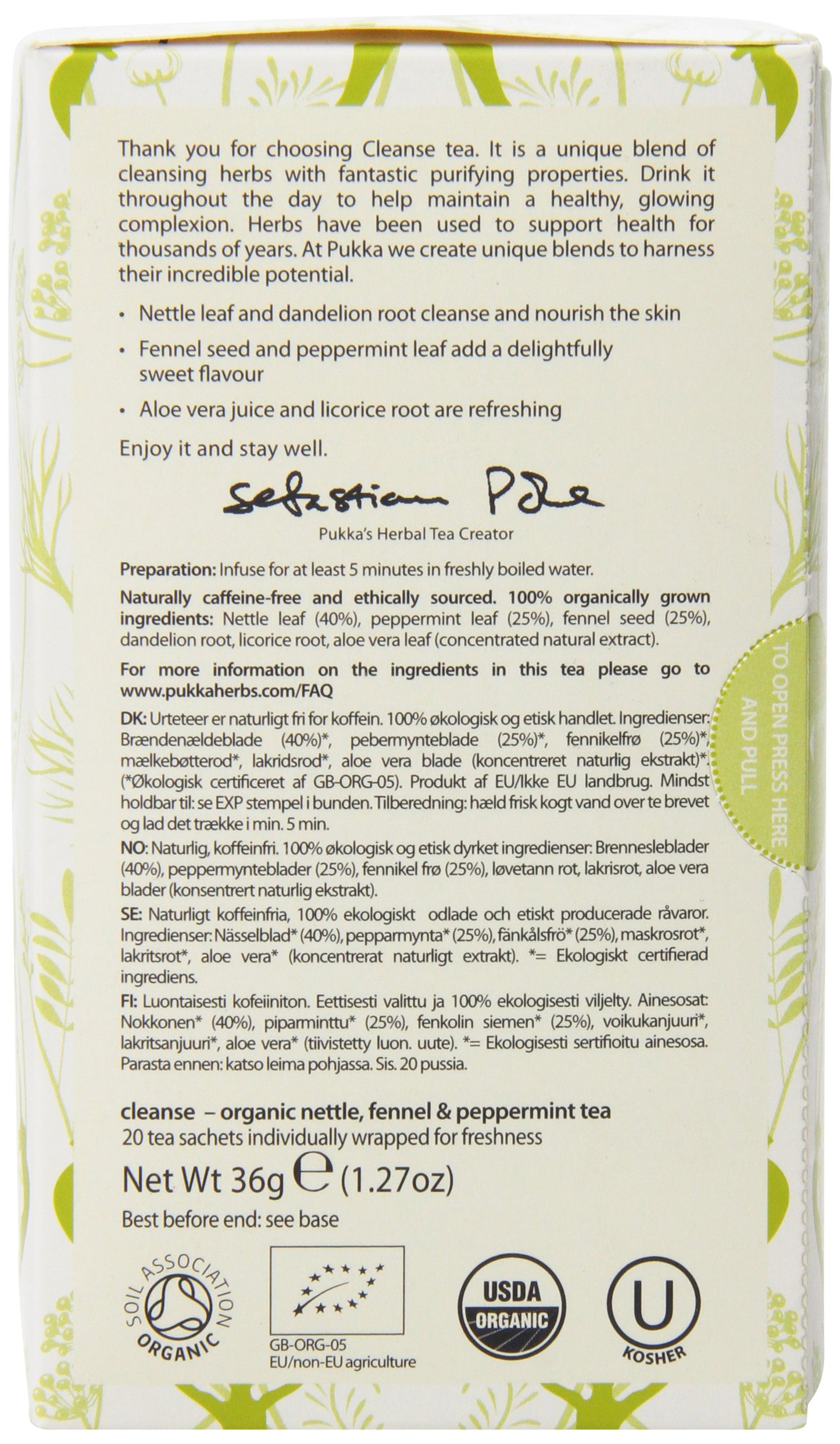 Pukka Organic Teas, Cleanse, 20 Count