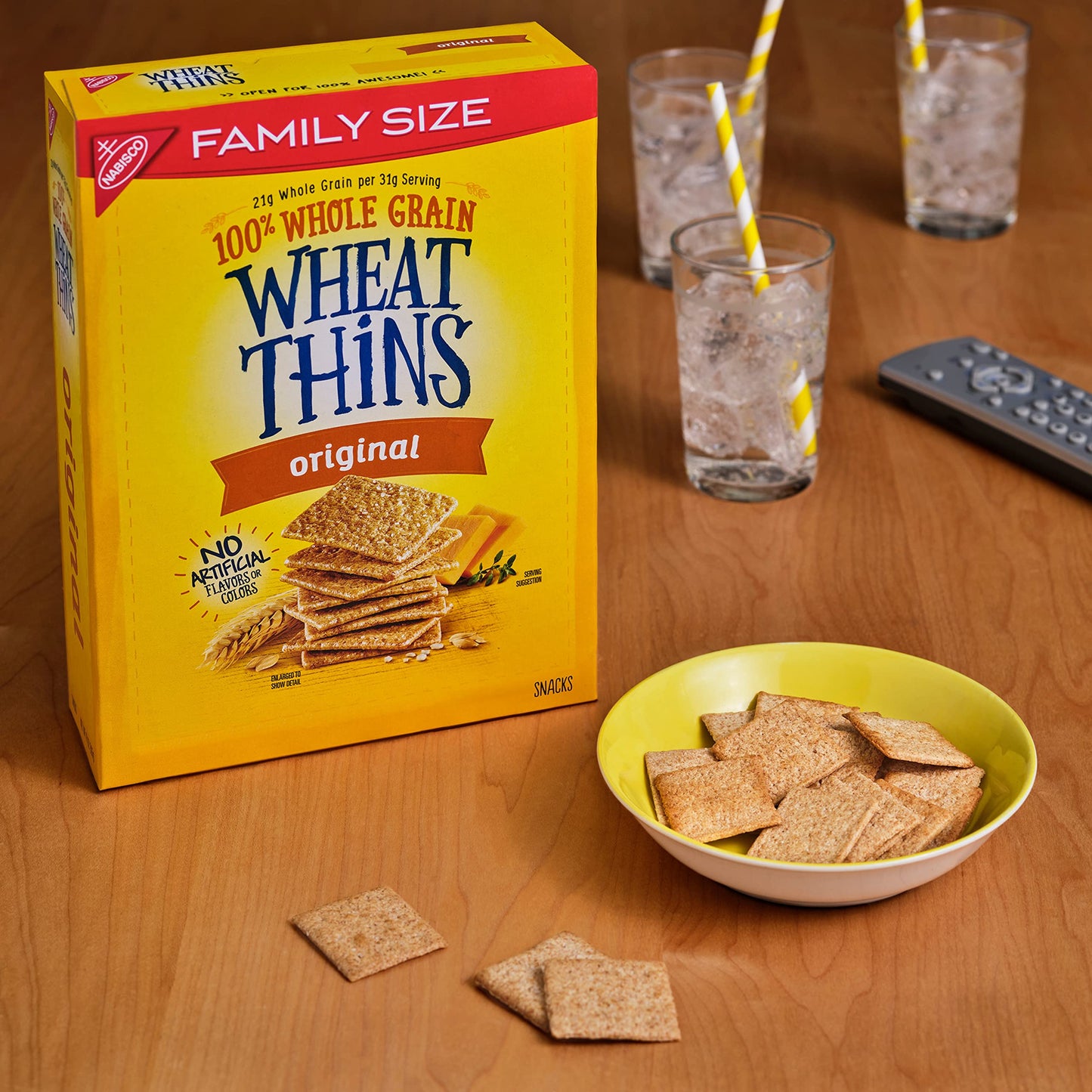 Wheat Thins Original Whole Grain Wheat Crackers Family Size 6  14 oz Boxes