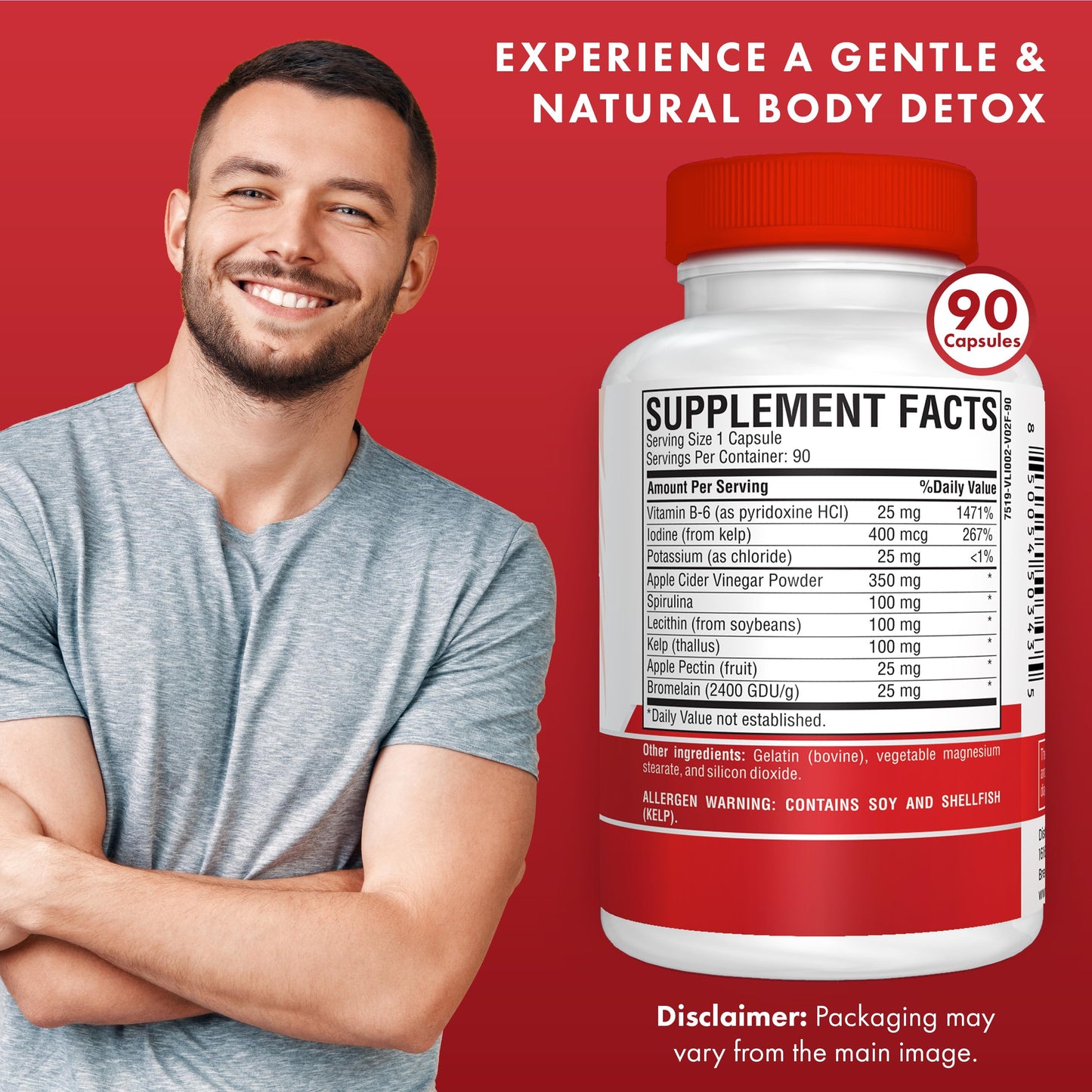 Apple Cider Vinegar Complex Capsules - 90-Day Supply Capsules for Gut Support, Balanced Weight & Body Detox - All Natural Vitamin B6, Kelp, Potassium, & Spirulina Supplement by Cidermax