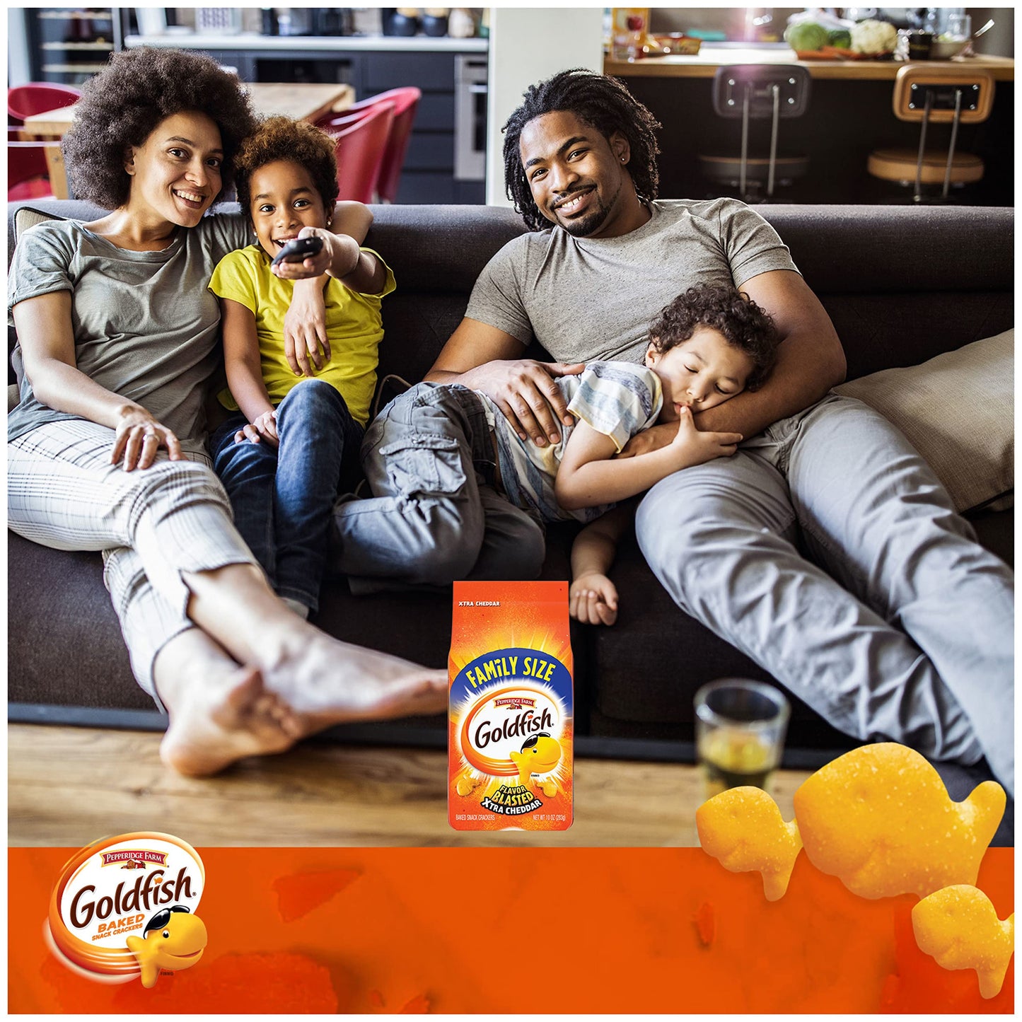 Goldfish Crackers Flavor Blasted Xtra Cheddar Crackers Family Size 10 Oz Bag