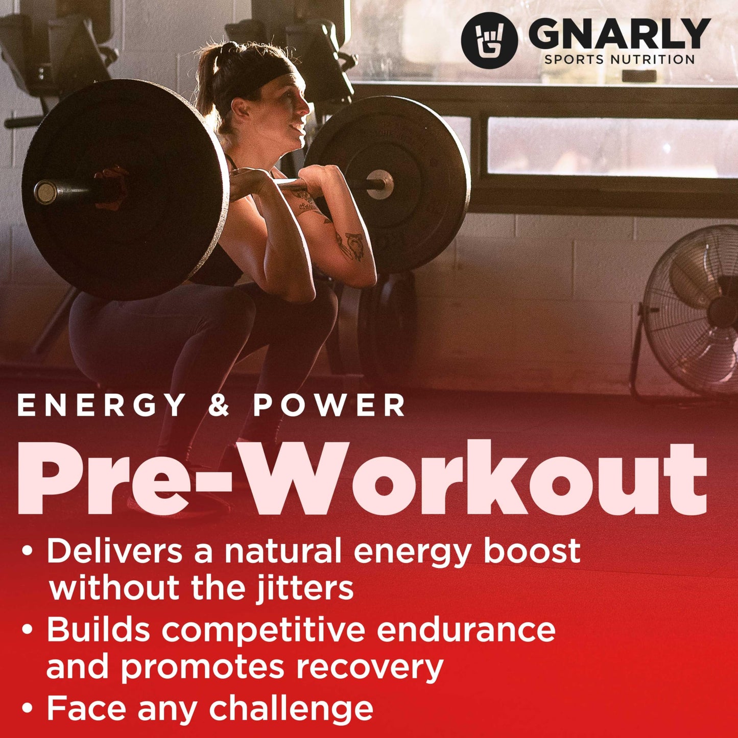 Gnarly Nutrition Natural Pre-Workout Powder, Strawberry Lemonade - NSF Sport Certified, Endurance & Recovery - Vegan Pre-Workout, Sports Nutrition - Strawberry Lemonade with Caffeine, 14.82 oz