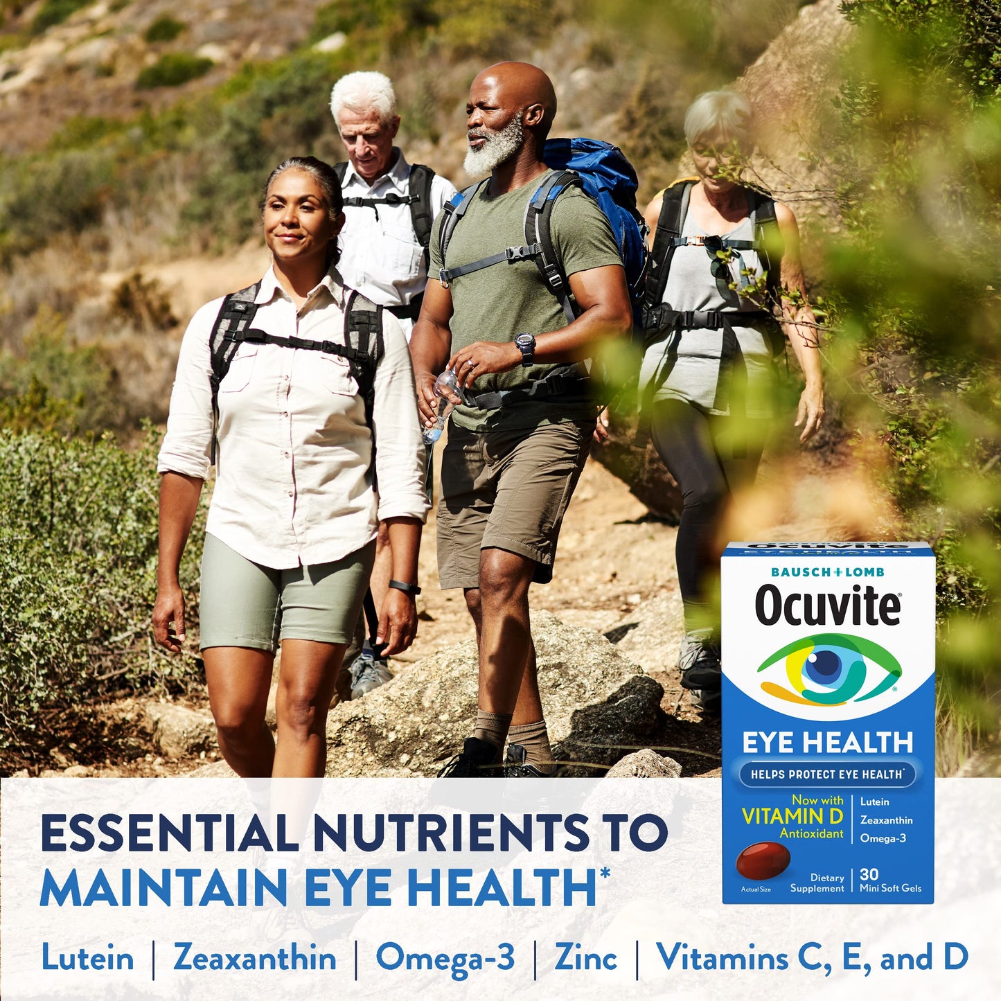 Ocuvite Eye Health Formula Eye Vitamin & Mineral Supplement with Lutein, Zeaxanthin and Omega-3 from Bausch + Lomb, 30 Soft Gels