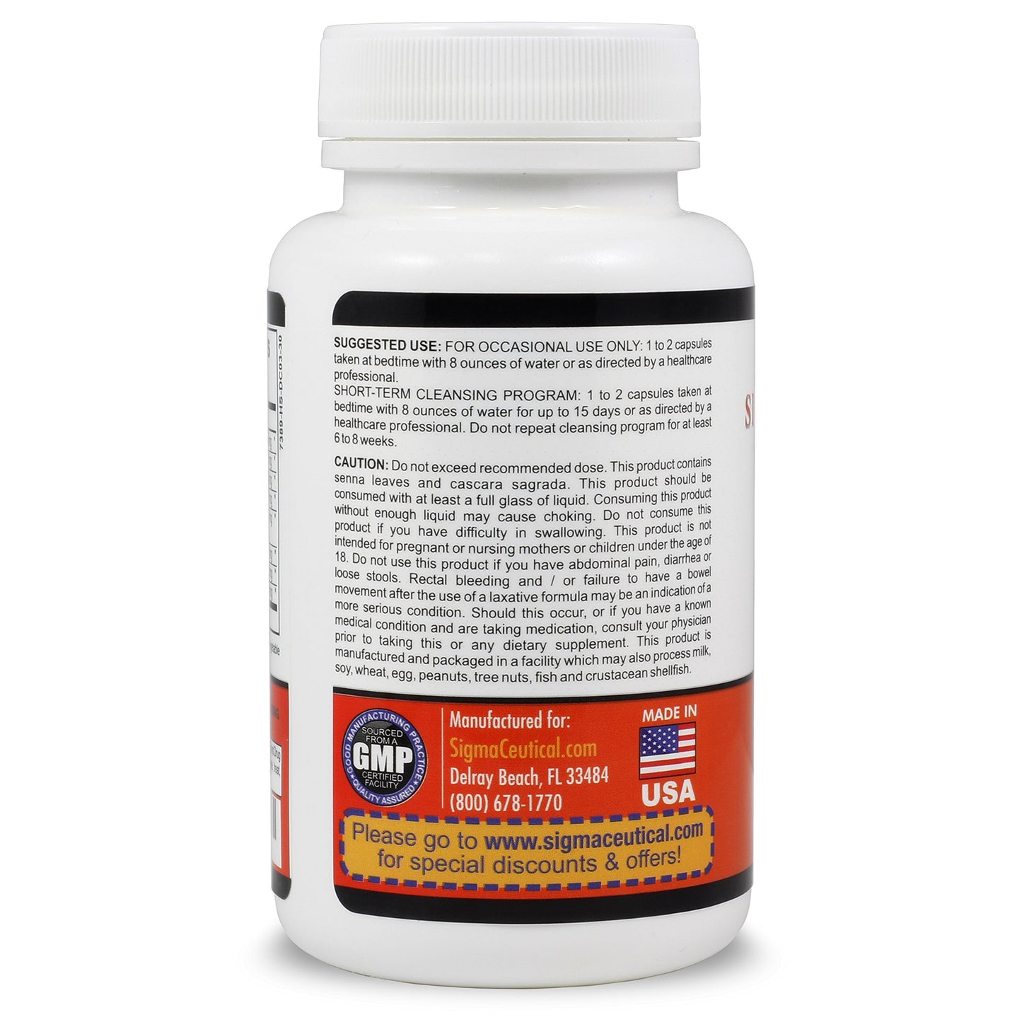 Sigmaceutical 1 Day Colon Cleanse - Detox Cleanse - Bowel Cleanse & Laxative - Bowel Detox - Colon Cleanser & Detox - 30 Capsules