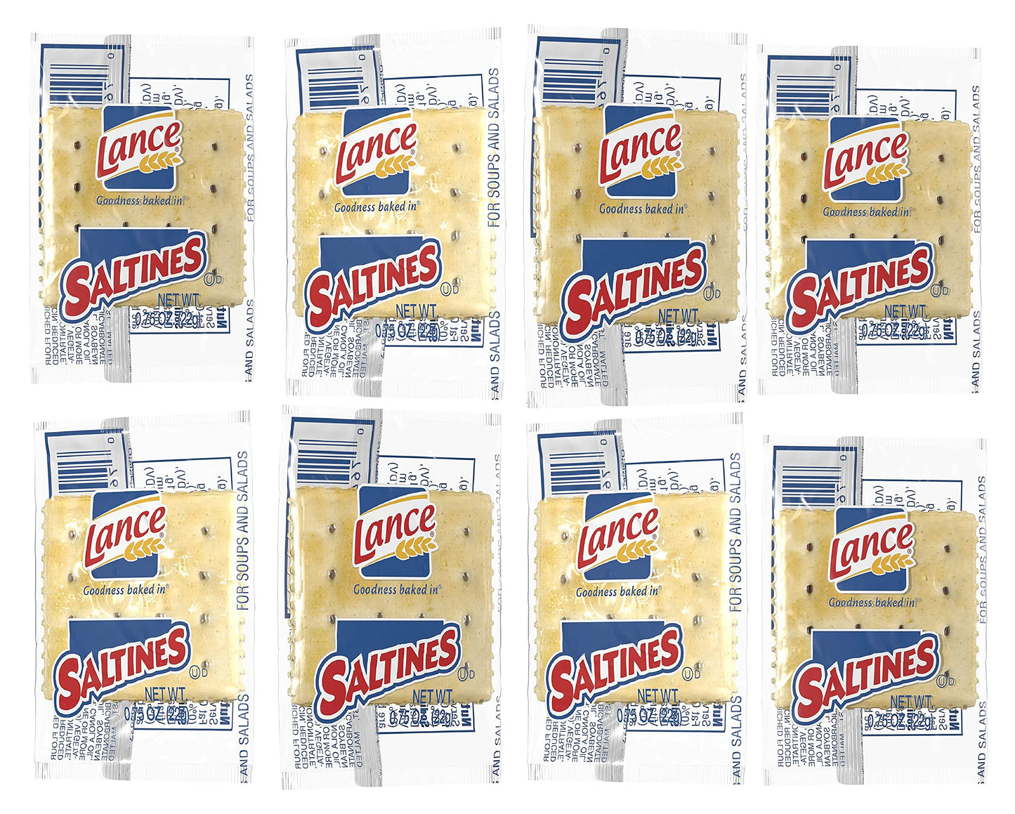 Lance Saltines Crackers  Single Serve Packs  2 Crackers per pack  50 Packs