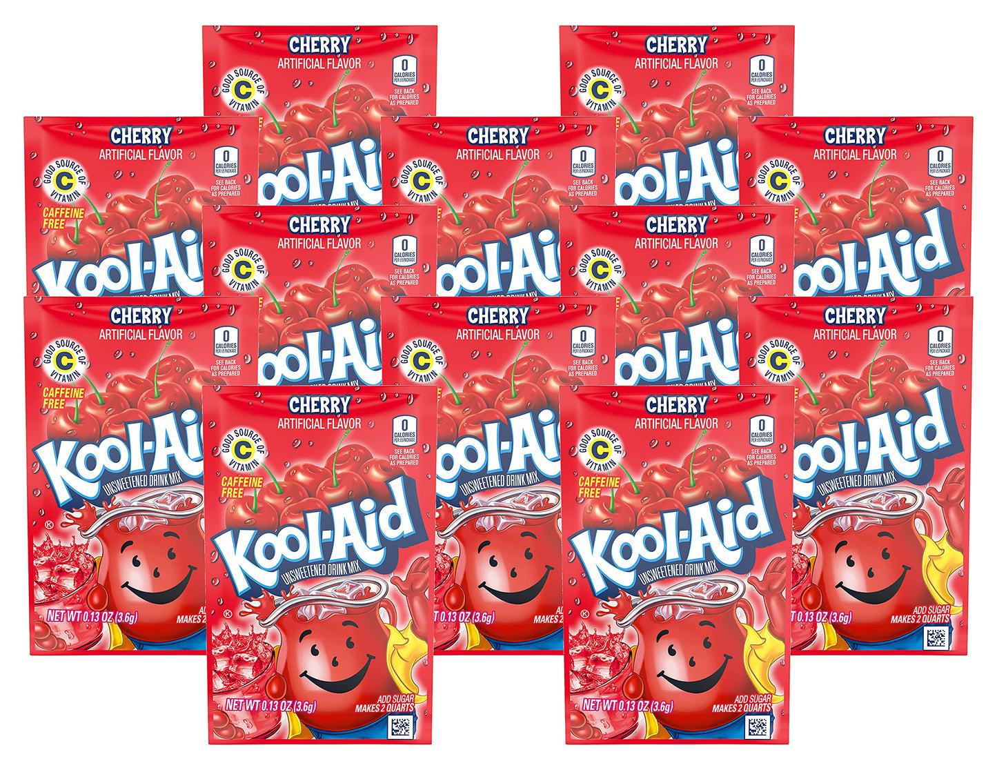 KOOLAID CHERRY Unsweetened Drink Mix 12 Packets
