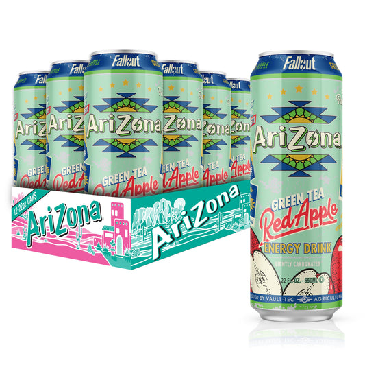 AriZona x Fallout Red Apple Green Tea Energy Drink  234mg Natural Caffeine per Can