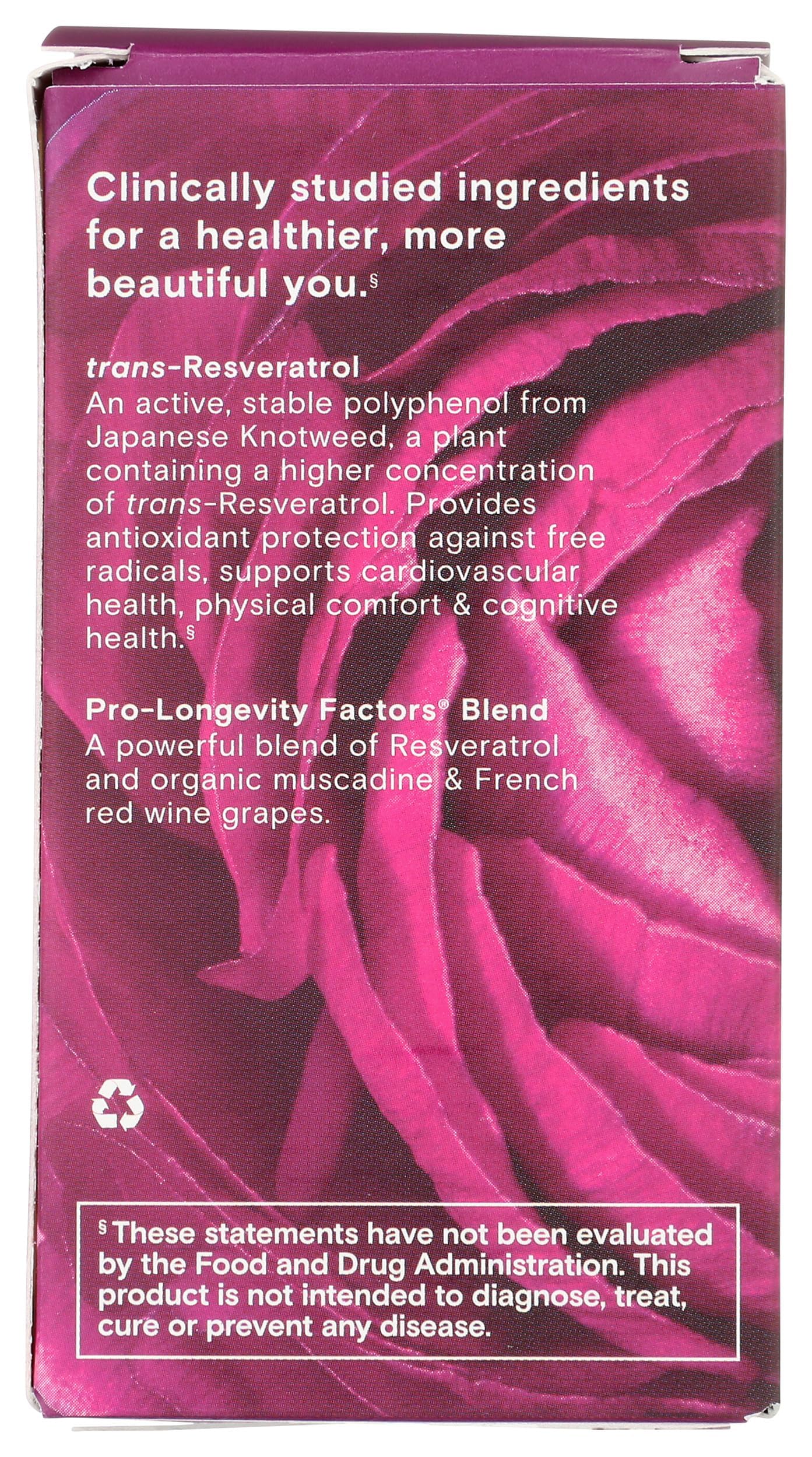 Reserveage Beauty Resveratrol 250 mg - Best Trans-Resveratrol - Vegan Antioxidant Supplement for Cellular & Heart Health - Aids Healthy Aging & Immune Health - 30 Vegetable Capsules (30 Servings)