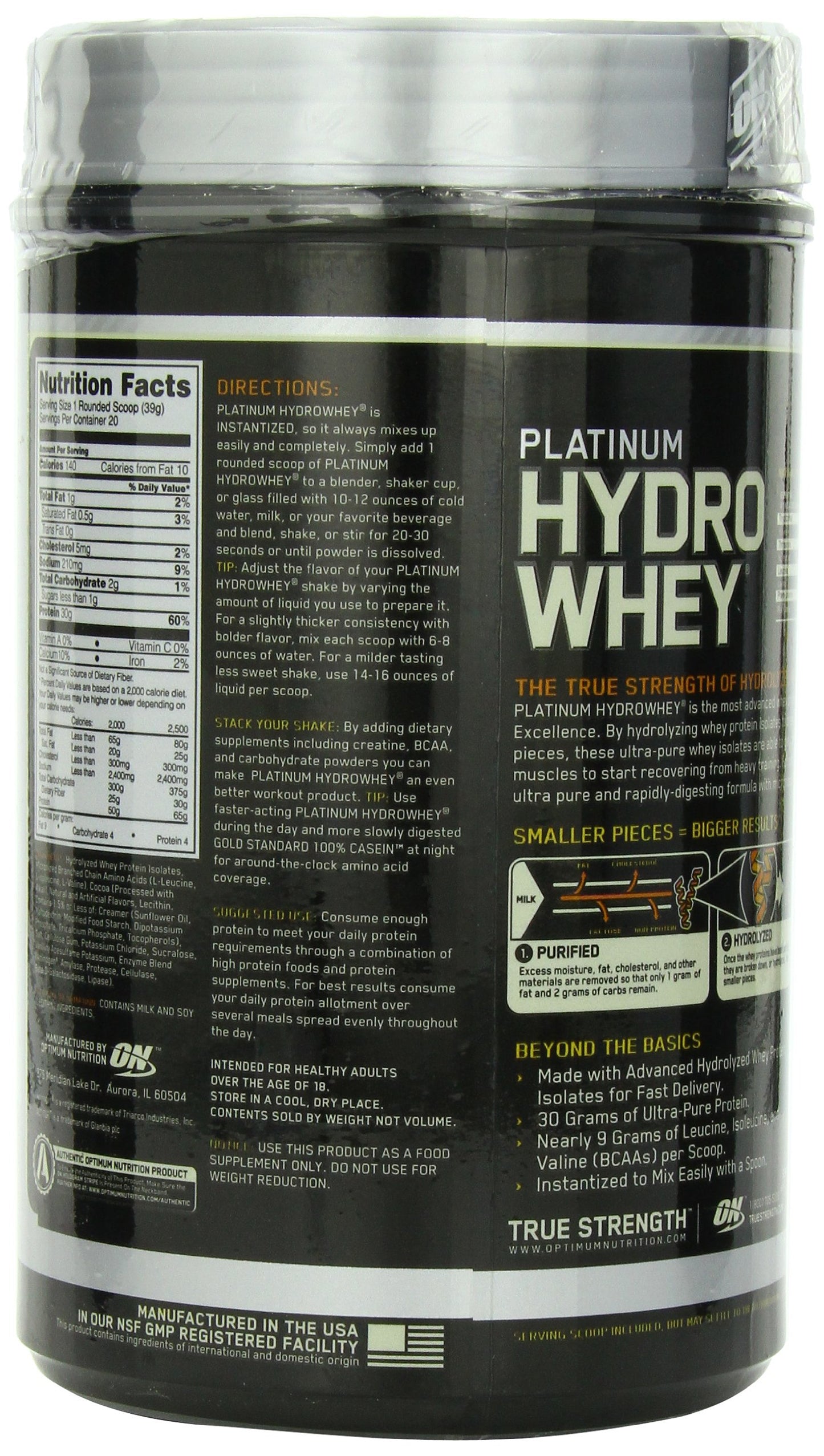 Optimum Nutrition Platinum Hydro Whey, Turbo Chocolate, 1.75 Pound