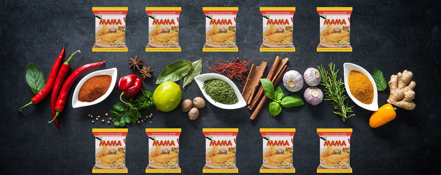 MAMA Oriental Style Instant Noodles Artificial Chicken Flavor 194 Ounce each Pack of 10