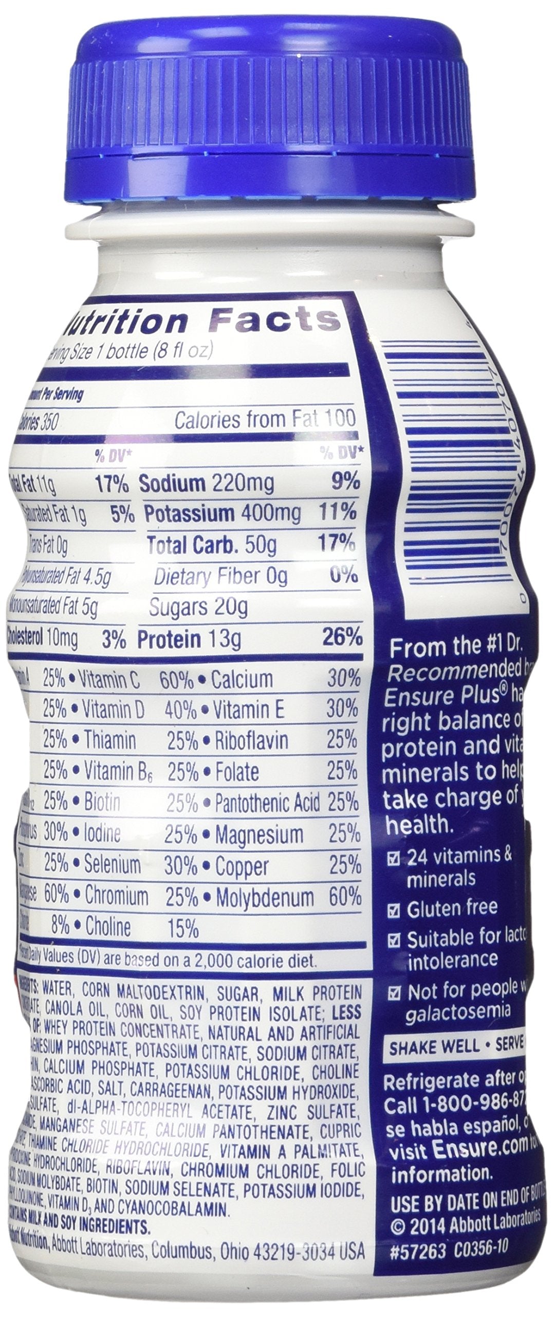 Ensure Plus Nutrition Shake, 8 FL Oz each, 30 Count