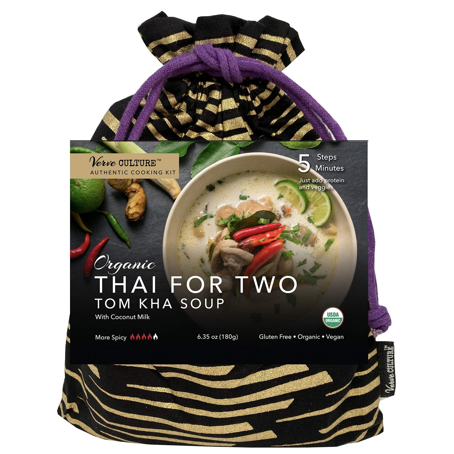 Thai for Two Cooking Kit by Verve CULTURE  USDAOrganic Tom Kha Soup Cooking Kit  Authentic Thai Cuisine  Unique Cooking Gift Set  Vegan GlutenFree  Made in Thailand