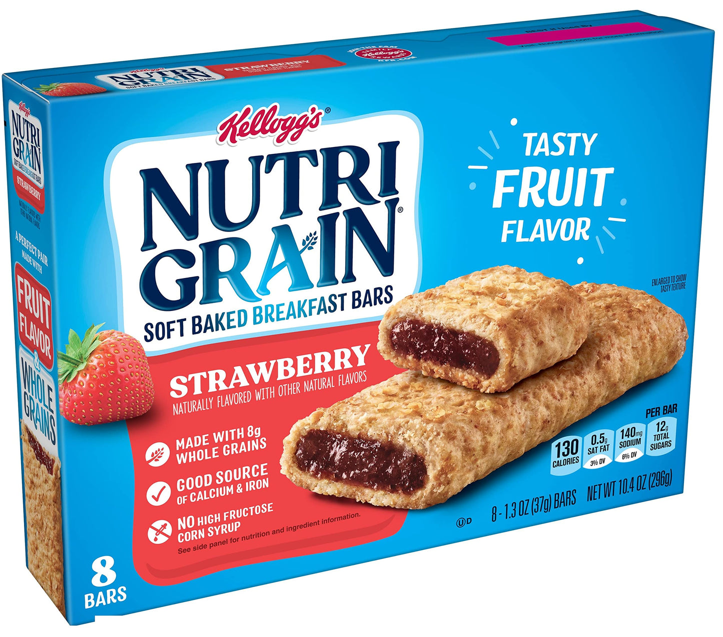 Soft Baked Breakfast Bars Raspberry Strawberry Apple Cinnamon Blueberry and Mixed Berry 104 Ounce Pack of 5  with Two Make Your Day Lollipops