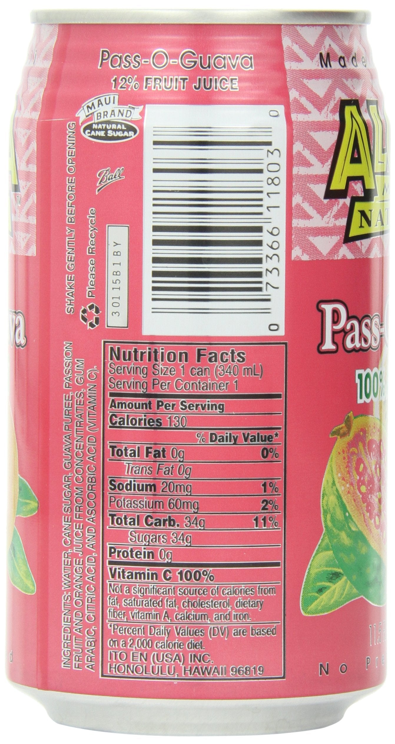 Aloha Maid Juice PassOGuava 115Ounce Pack of 24