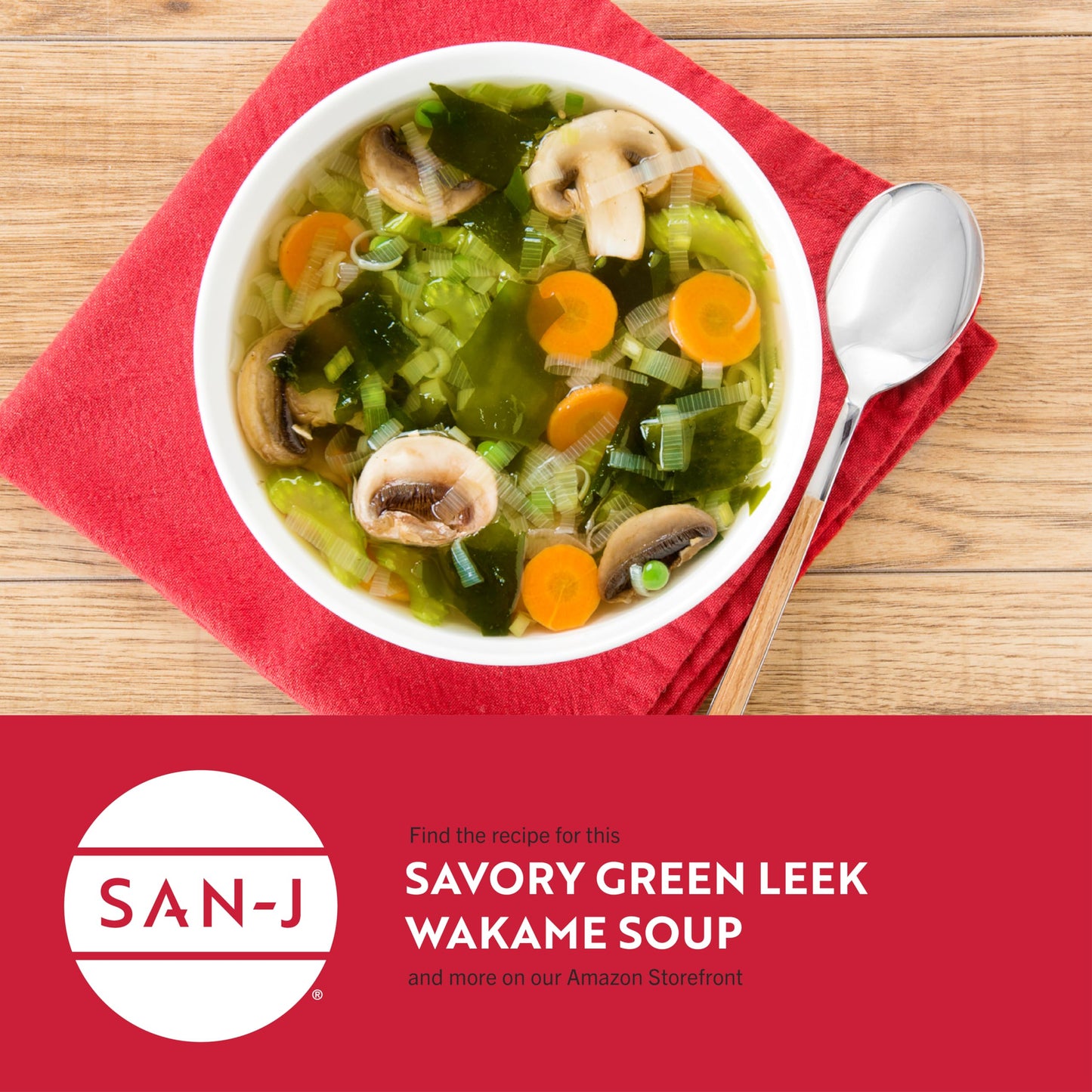 SanJ  Wakame Soup  Authentic Japanese Soup Mix  056 oz Packets  12 Pack