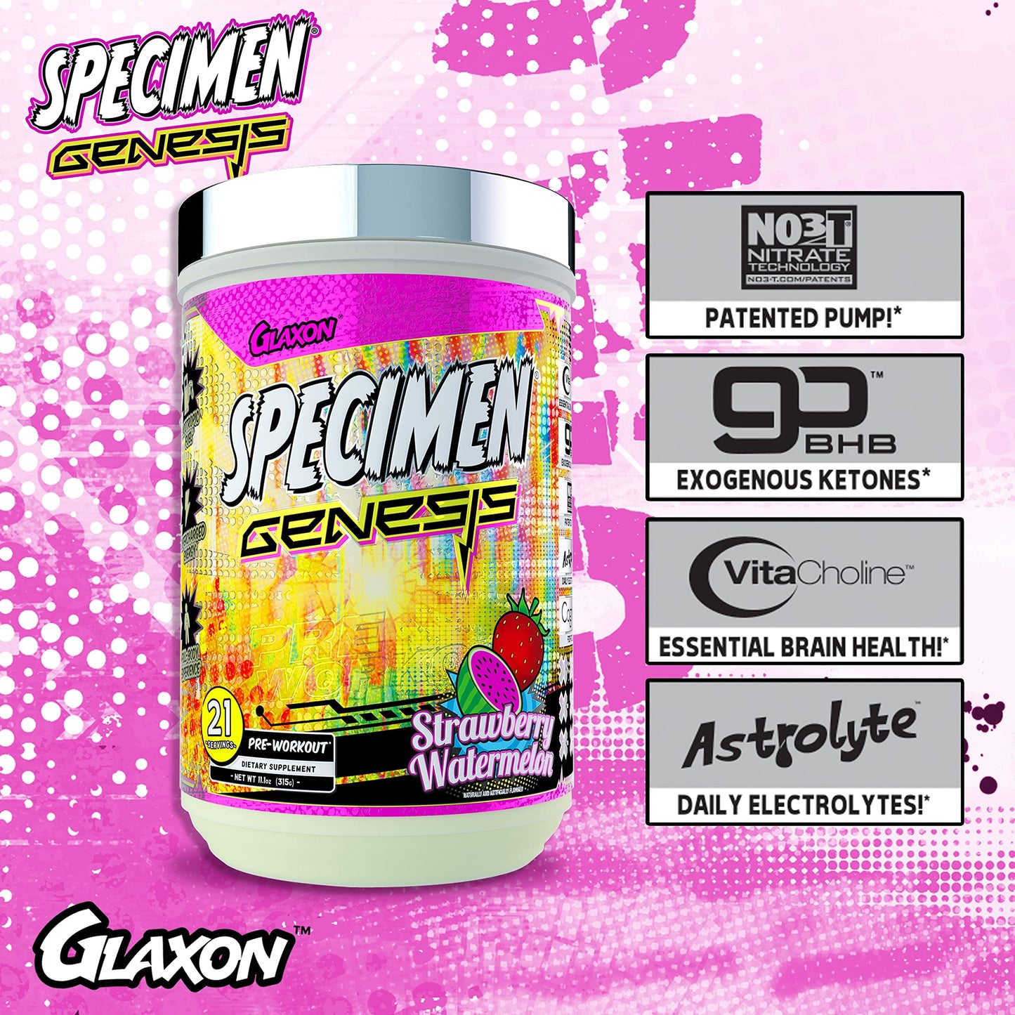 Specimen Full Spectrum High Stimulant Pre-Workout Powder | Supercharged Energy & Muscle Pumps + Focus & Hydration | Great Far-Out Flavors (Strawberry Watermelon V3)