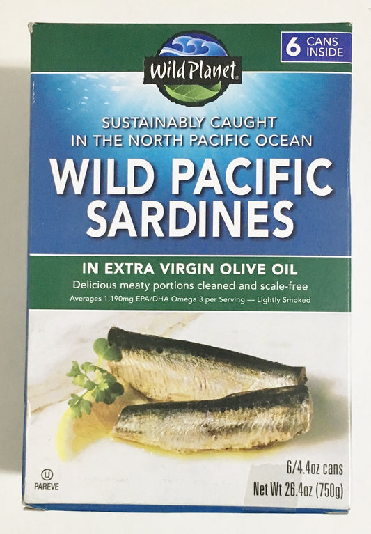 Wild Planet Wild Pacific Sardines in Extra Virgin Olive Oil 44 Oz 6 Ct 4 Pk