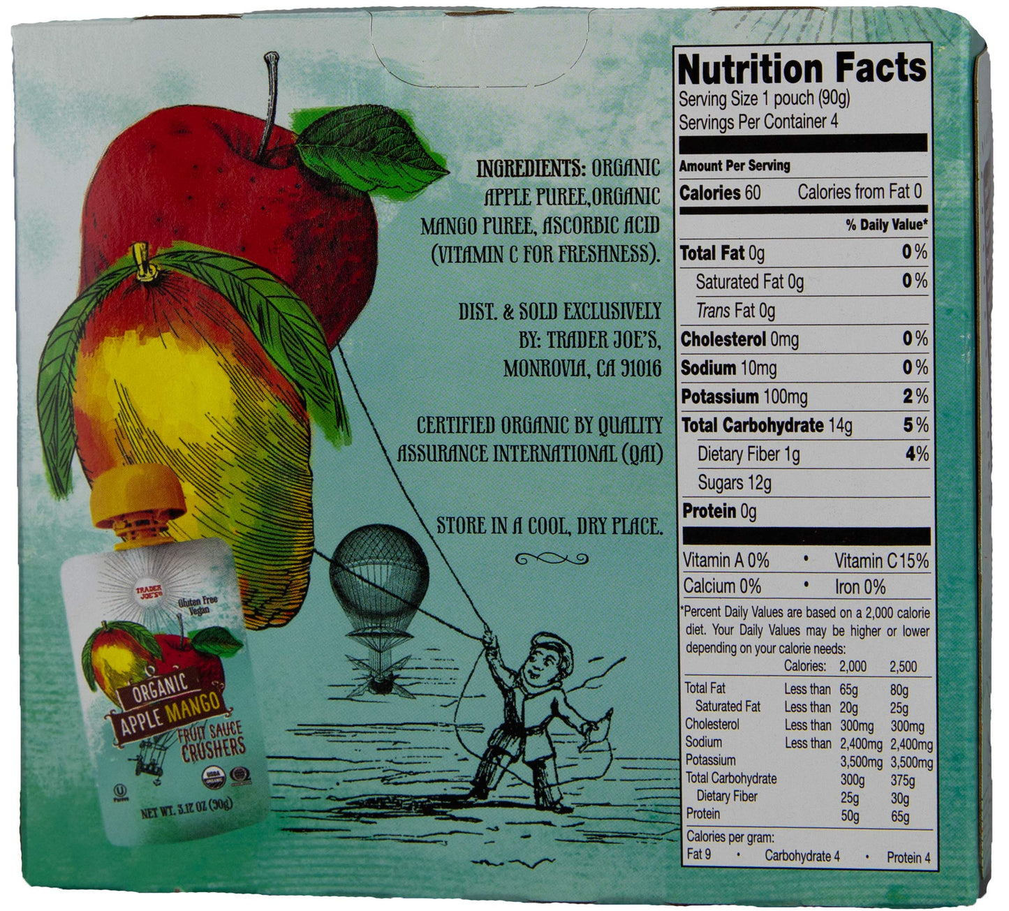 Trader Joes Organic Apple Mango Fruit Sauce Crushers