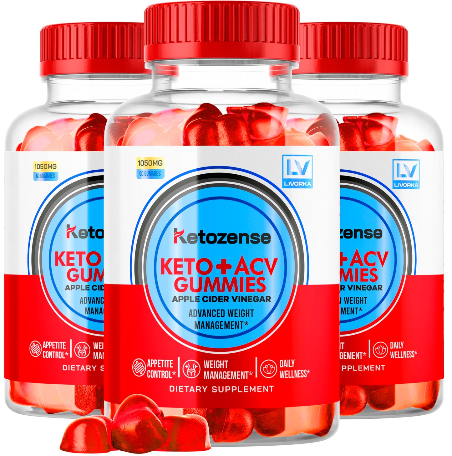 LIVORKA (3 Pack) Ketozense - KetozeneACV Gummies, Ketozense Gummies, KetozenseGummies, Ketozense ACV, Ketozense ACV 180 Gummies for 3 Months