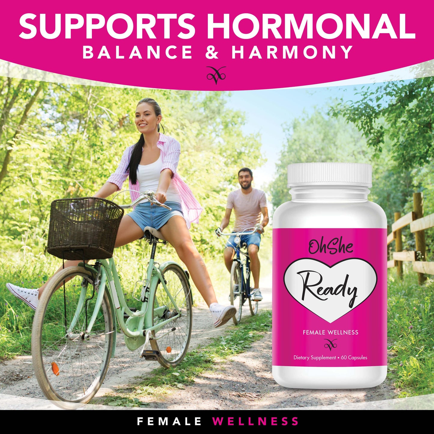 Oshe Ready- Female Health and Wellness Supplement- Supports Hormonal Harmony and Balance in Women- Naturally Boost Feminine Vitality, Energy and Mood- 60 Capsules