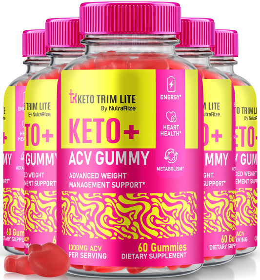 (5 Pack) Keto Lite Trim ACV Gummies, KetoLite Trim Keto ACV for Weight Loss, All Natural Keto Plus Apple Cider Vinegar, Keto + ACV Gummy, Official KetoTrimLite Gomitas Review (300 Gummies)