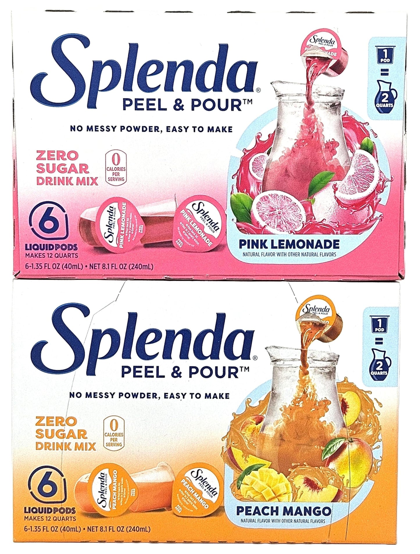 Peel and Pour Pink Lemonade and Peach Mango Drink Mix Bundle Pack of 2  Includes Exclusive Phoenix Rose Fridge Sticker
