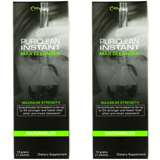 Puriclean Same-Day Max Detox Drink, Maximum Strength Cleansing Quick Flush Potent Deep System Cleanser Watermelon Flavor (64 Oz Total) (2 Pack)