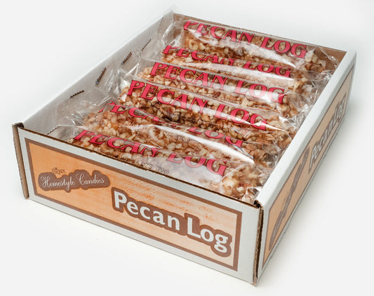 Crown Candy Pecan Logs  12 Individually Wrapped 25oz Pecan Logs Per Box 25 Ounce Pack of 12