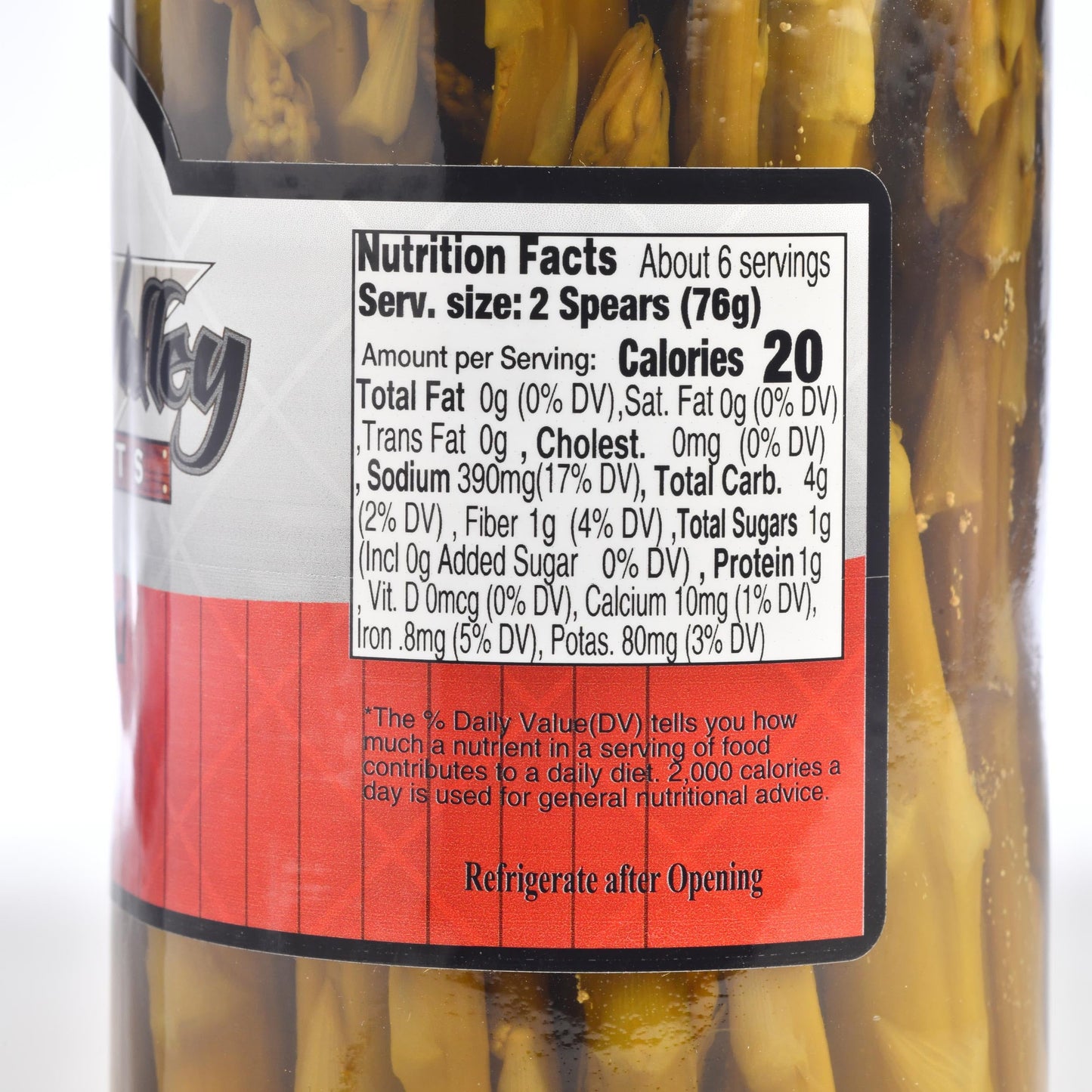 Amish Valley Products Pickled Aspargus Spears Glass Jar Vegetable Zesty One Jar