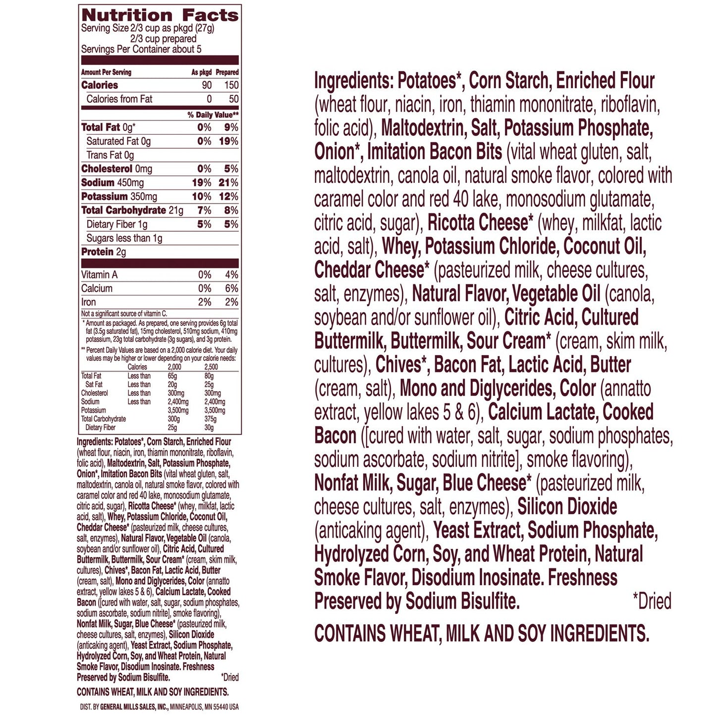 Betty Crocker Loaded Casserole Potatoes 45 oz Pack of 6