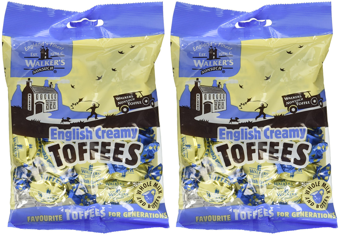 Walkers Nonsuch English Creamy Toffees 53 oz Two bags