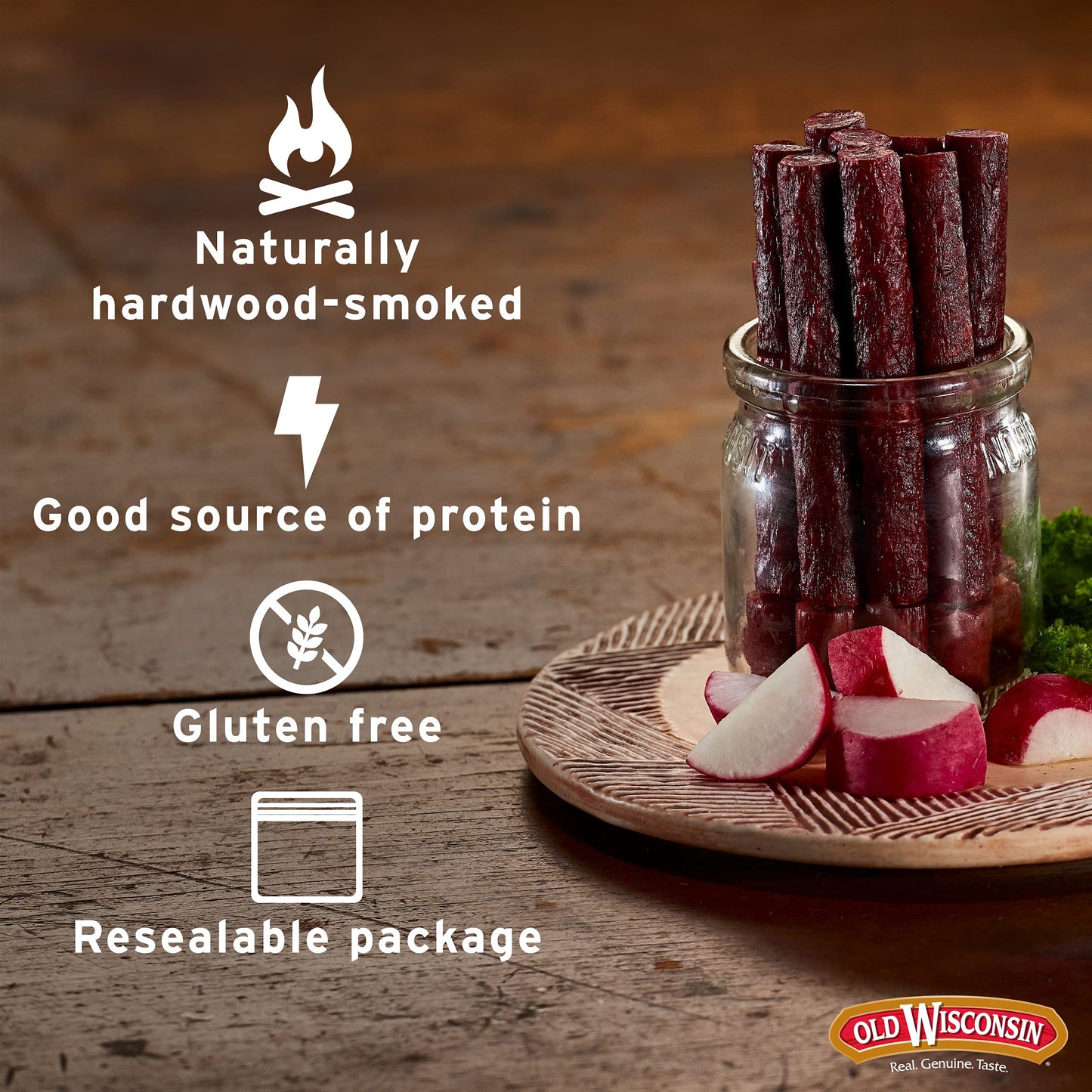Old Wisconsin Honey Turkey Sausage Snack Sticks Naturally Smoked Ready to Eat High Protein Low Carb Keto Gluten Free Counter Box Pack of 42 Individually Wrapped Sticks