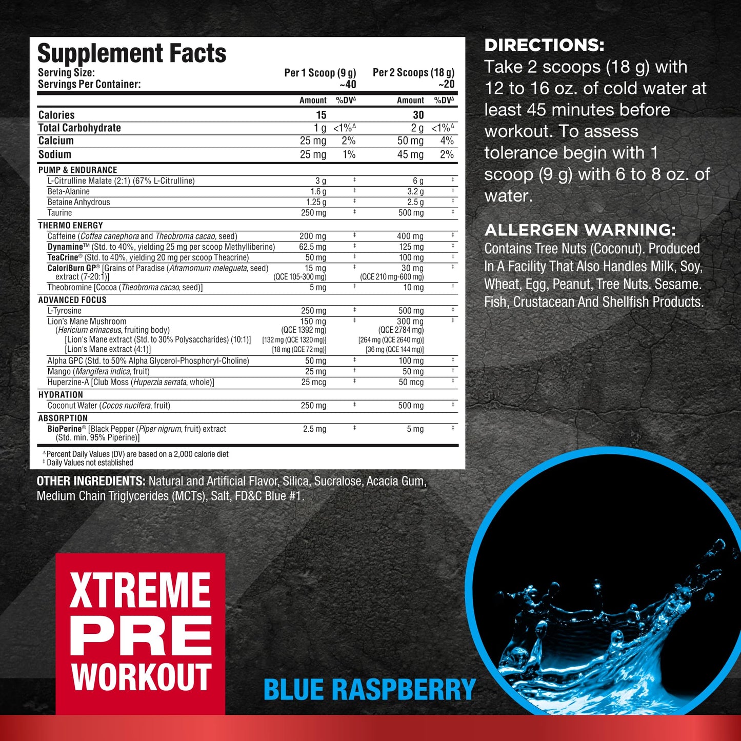 ALLMAX Nutrition - Impact Igniter Extreme Pre Workout Powder - with Citrulline Malate, Beta - Alanine, Caffeine, Taurine, and, Betaine anhydrous (Blue Raspberry)