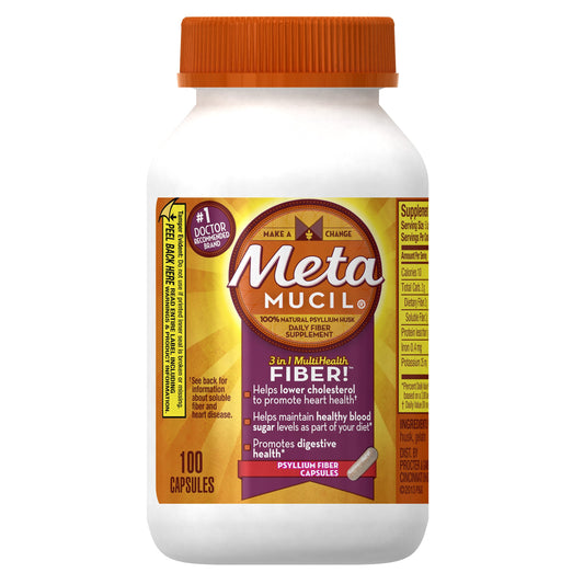 Metamucil Multi-Health Fiber Capsules by Meta 100 capsule bottle (OLD)
