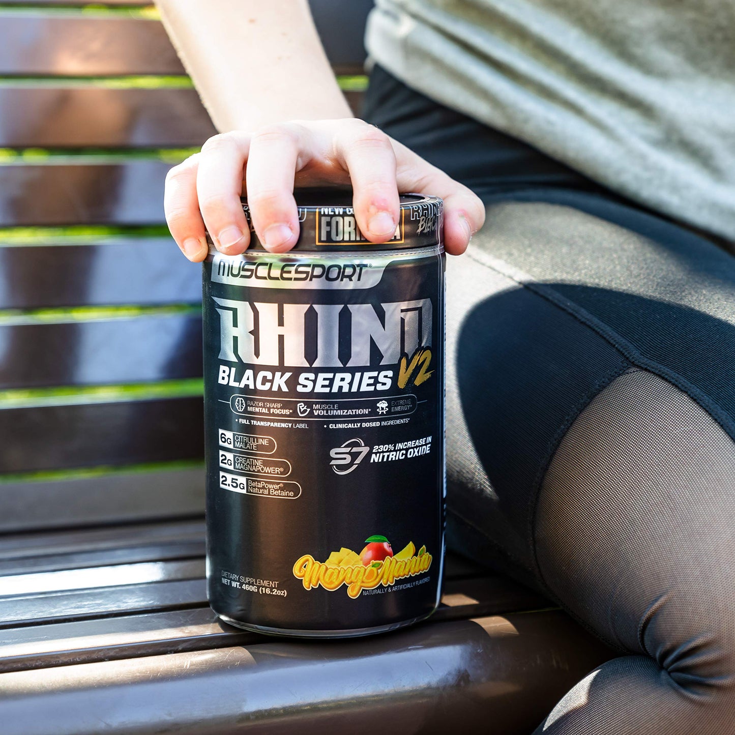 Rhino Black® Pre Workout V2 - Preworkout Powder Supplement for Men & Women - 460 Grams (White Dragon, 20 Servings)