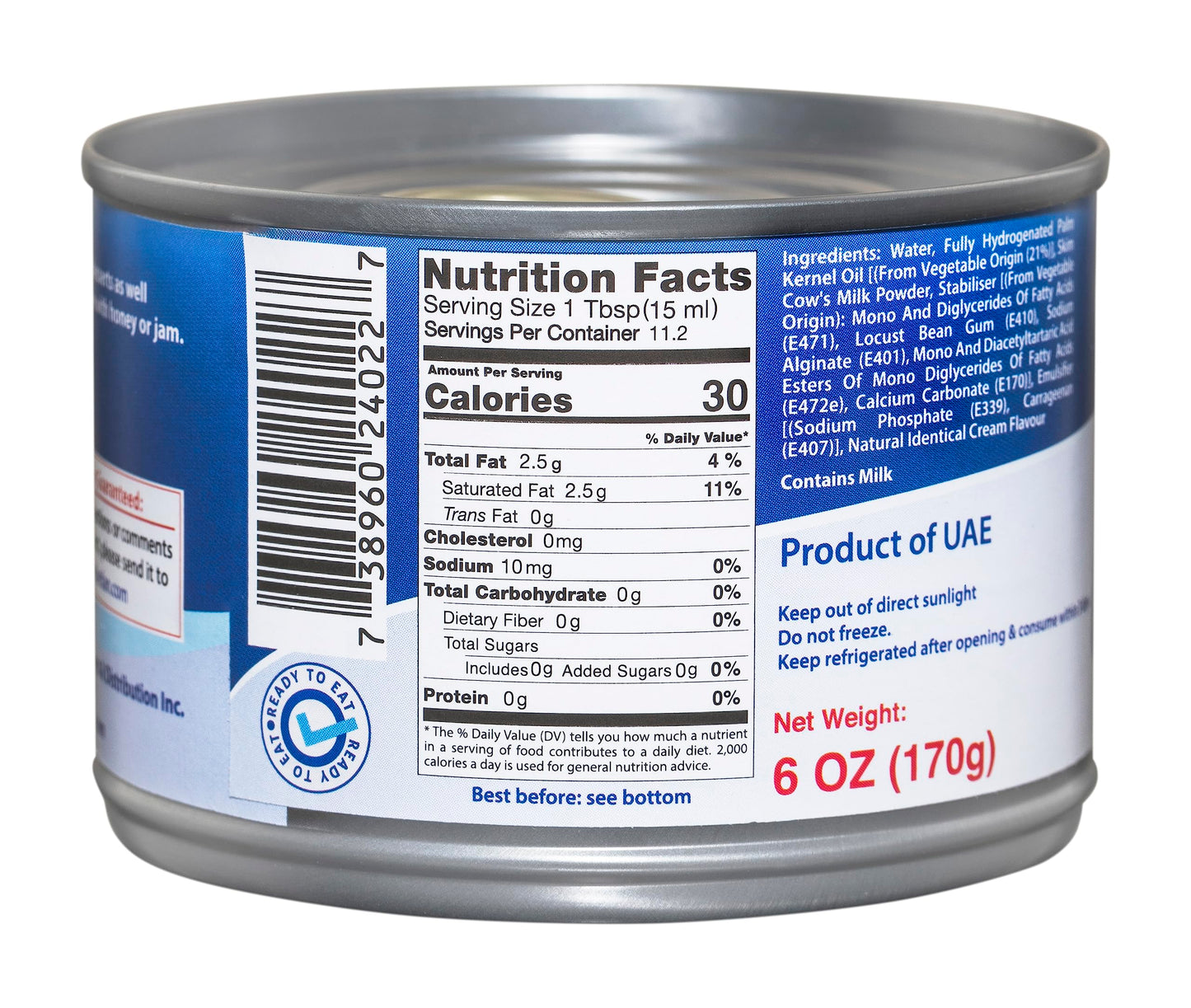 Tazah Ashta Cream 6oz 170g For Cooking Baking Desserts  Easy Open Can