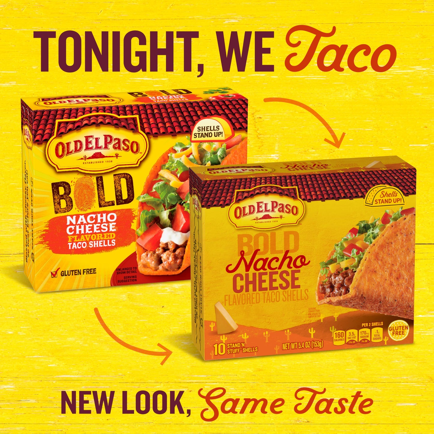Old El Paso Stand N Stuff Bold Nacho Cheese Flavored Taco Shells 10count Pack of 6
