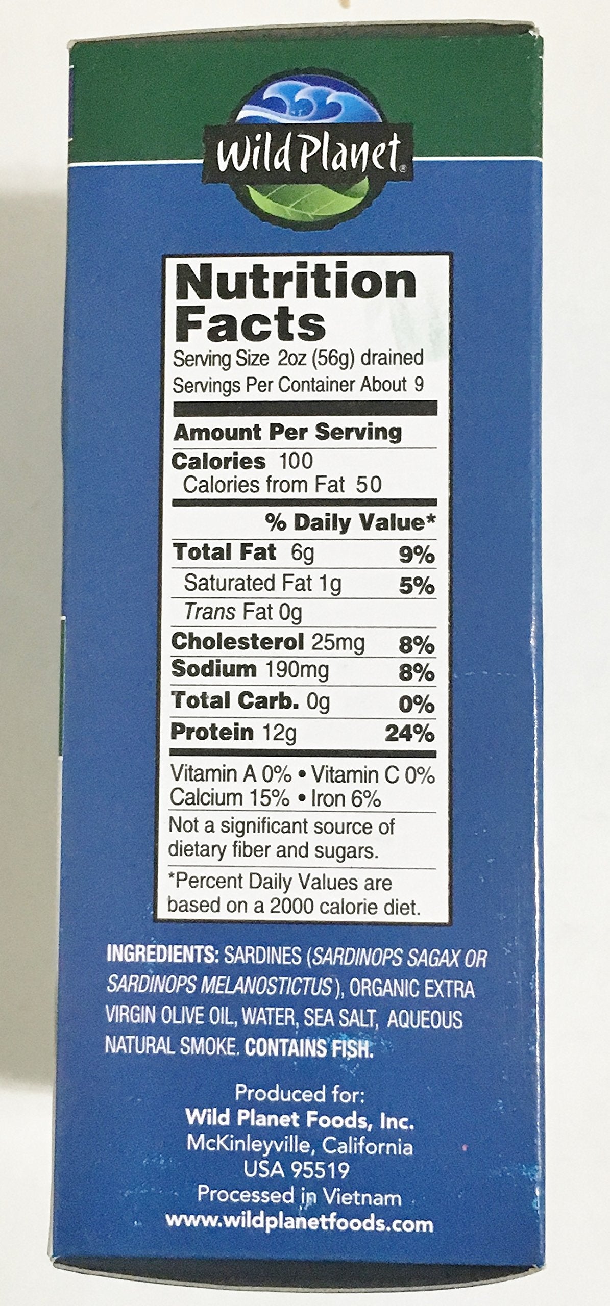 Wild Planet Wild Pacific Sardines in Extra Virgin Olive Oil 44 Oz 6 Ct 4 Pk