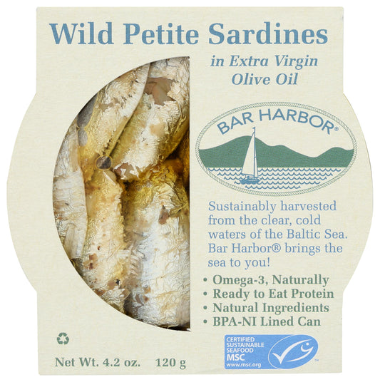 BAR HARBOR Wild Petite Sardines Extra Virgin Olive Oil 42 OZ