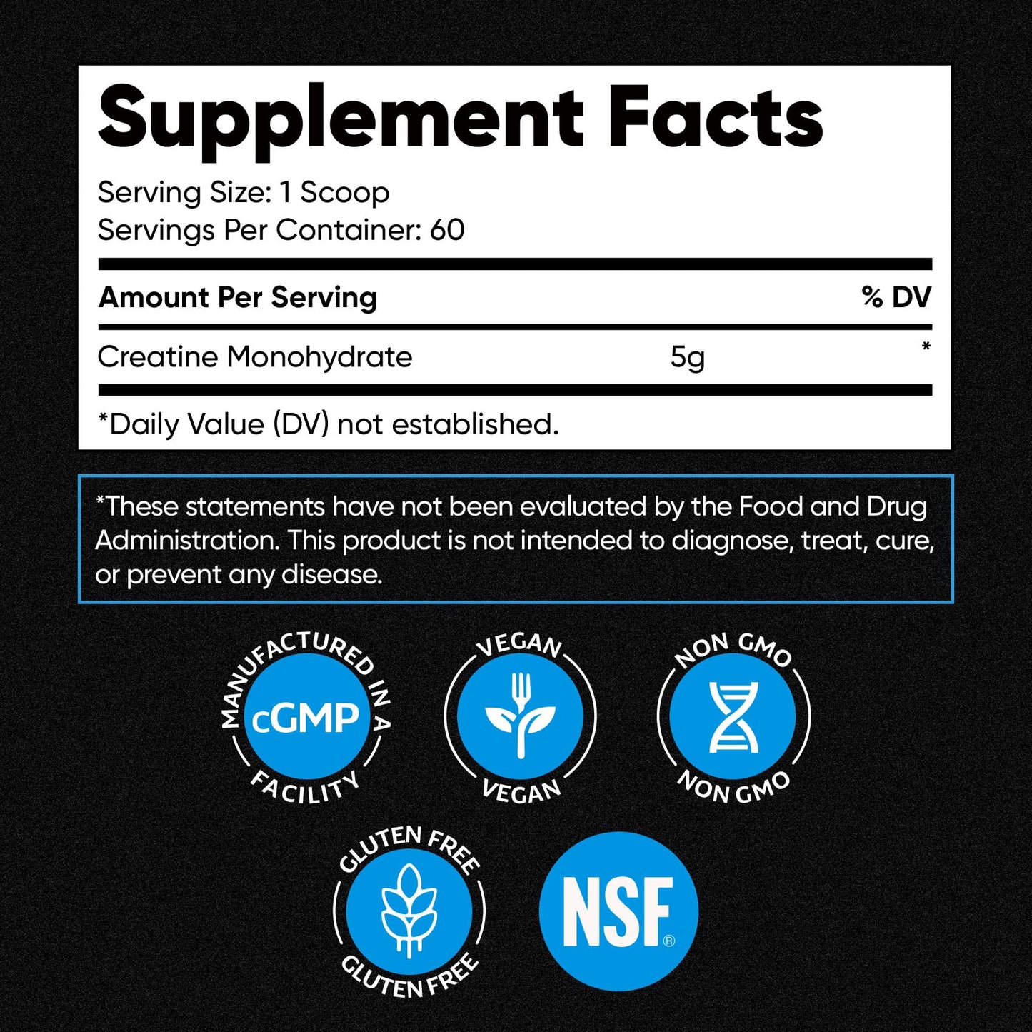 Venture Pal Micronized Creatine Monohydrate Powder - Unflavored Creatine for Women & Men, Creatina Monohidratada en Polvo