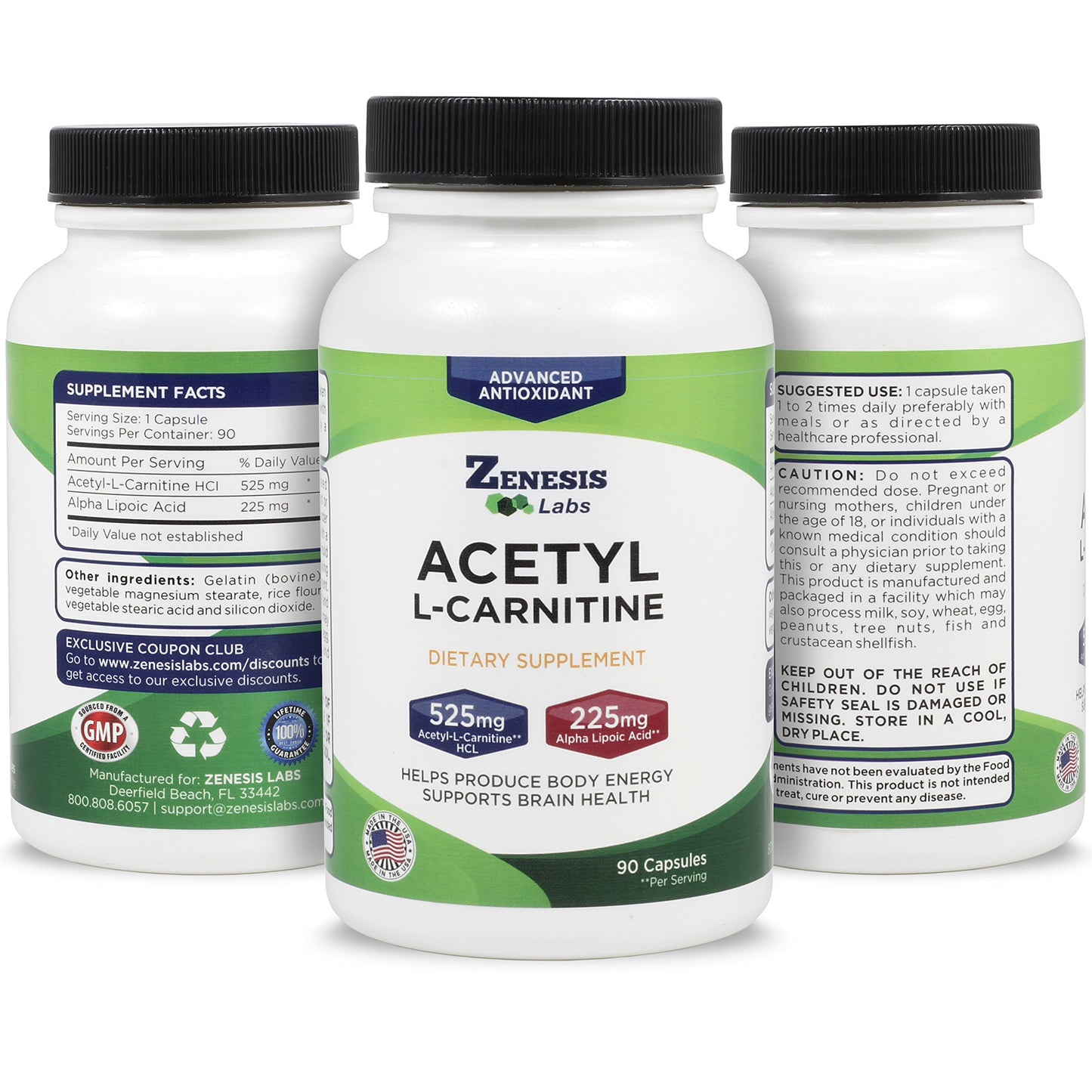 Zenesis Labs Acetyl L-Carnitine with Alpha Lipoic Acid - 90 Capsules