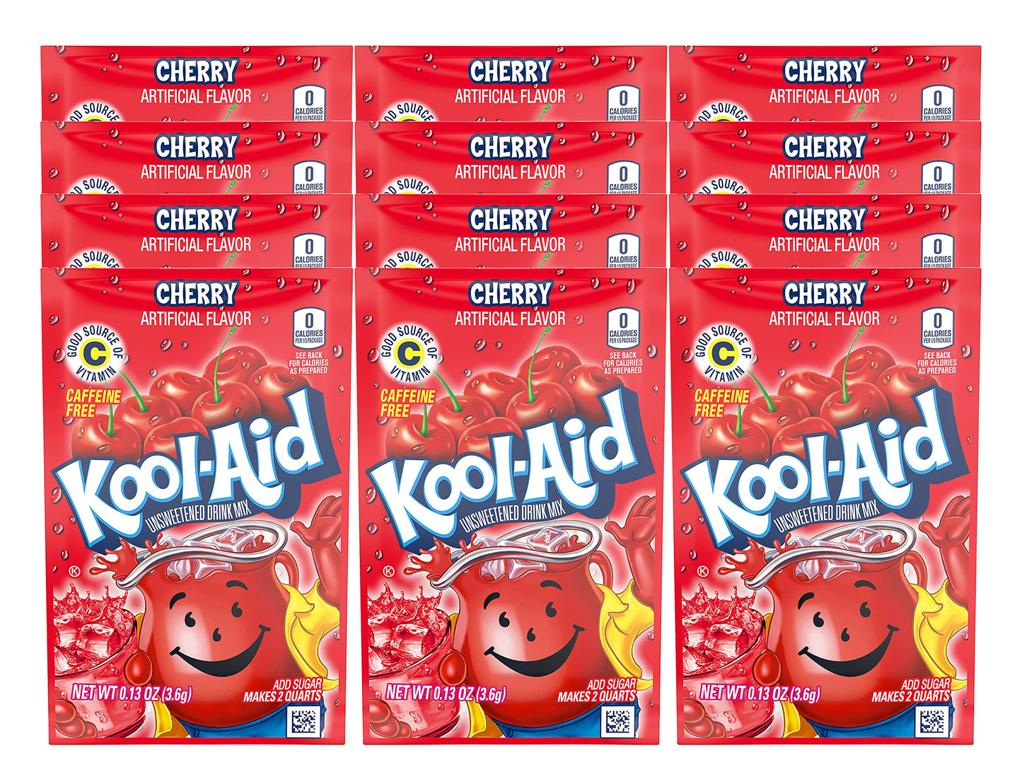 KOOLAID CHERRY Unsweetened Drink Mix 12 Packets