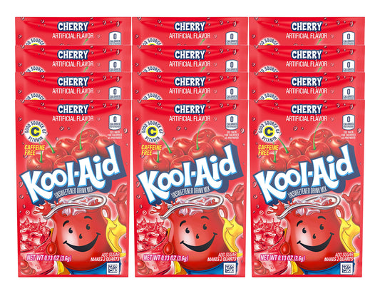 KOOLAID CHERRY Unsweetened Drink Mix 12 Packets