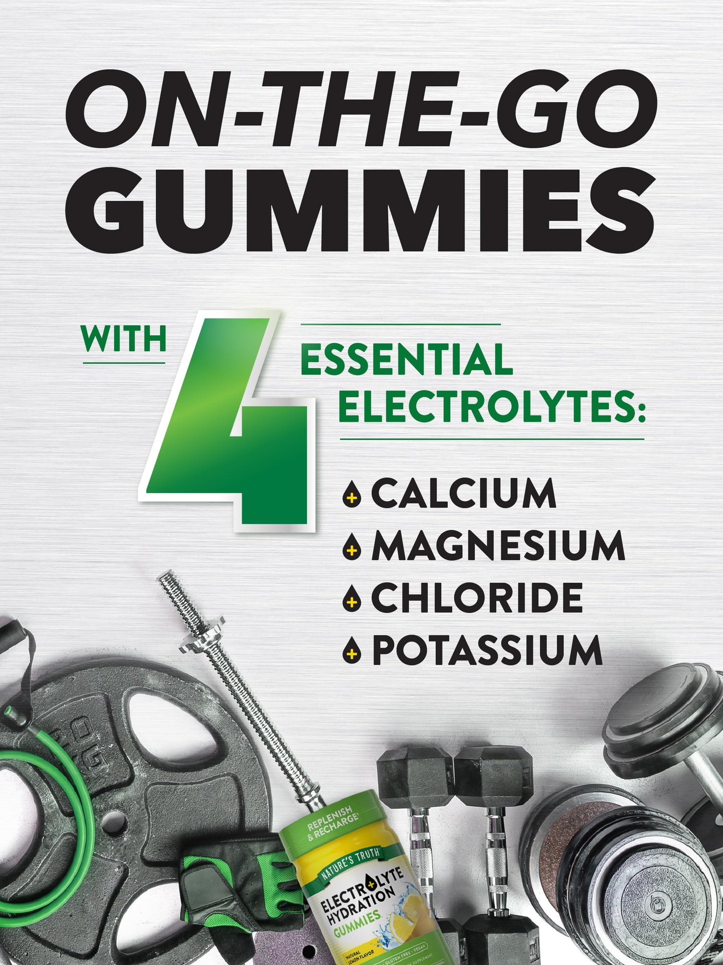 Nature's Truth Electrolyte Gummies for Hydration | 30 Count | Vegan, Non-GMO & Gluten Free Supplement | Lemon Flavor